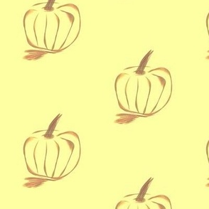 Pumpkin Harvest (#2) on Pale Yellow