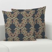 Knotted Snake Damask in Nature Earth Tones - 8in