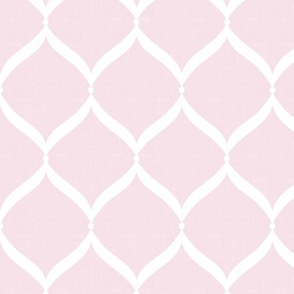 Ogee Tile – White/Pink Linen