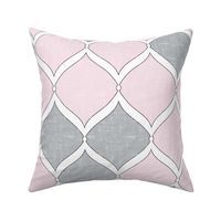 Ogee Tile – White/Gray/Pink with Linen Look