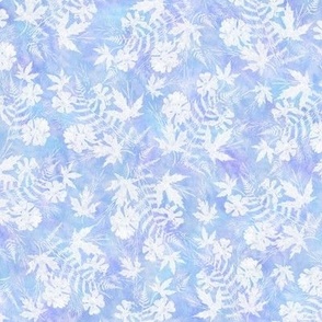 Lavender Aqua and White Fern Maple Sunprint Texture