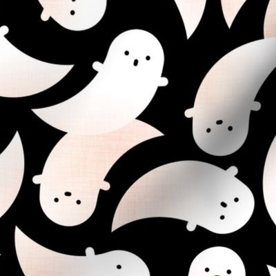 Ghosts Black Background Extra Large- Cute Ghost- Creepy Cute Kawaii Halloween- Kids- Baby