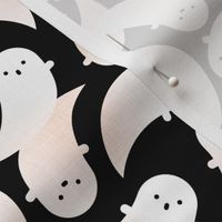 Ghosts Black Background Medium- Cute Ghost- Creepy Cute Kawaii Halloween- Kids- Baby
