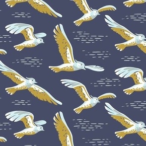 Lapwings - Gold on Navy