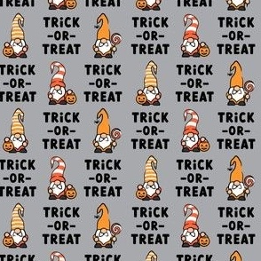 Trick -or- Treat - Halloween Gnomes - grey - LAD21