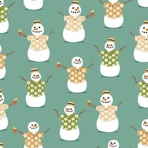 Summer Snowman - green - tropical Christmas - LAD21