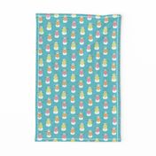 Summer Snowman - teal - tropical Christmas - LAD21