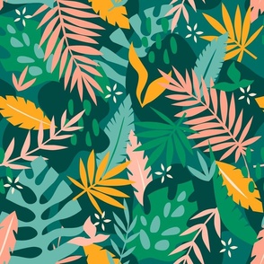 Tropical Leaves - Teal