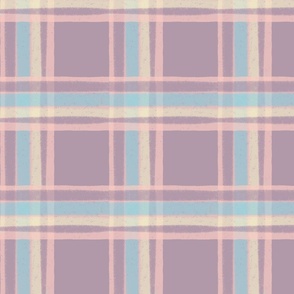 Gingham - Rainbow / Lilac - Large scale