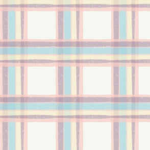 Gingham - Rainbow / lilac - large scale