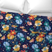 Float Florals in Blue - Large Flowers