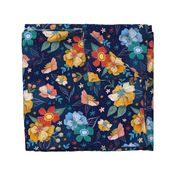 Float Florals in Blue - Large Flowers