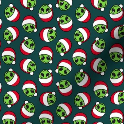 Christmas Aliens - Xmas Alien - dark teal - LAD21