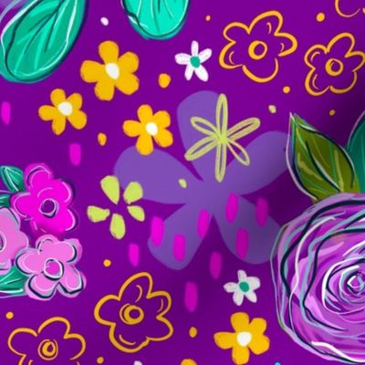 What's Up Funky Florals in Purple