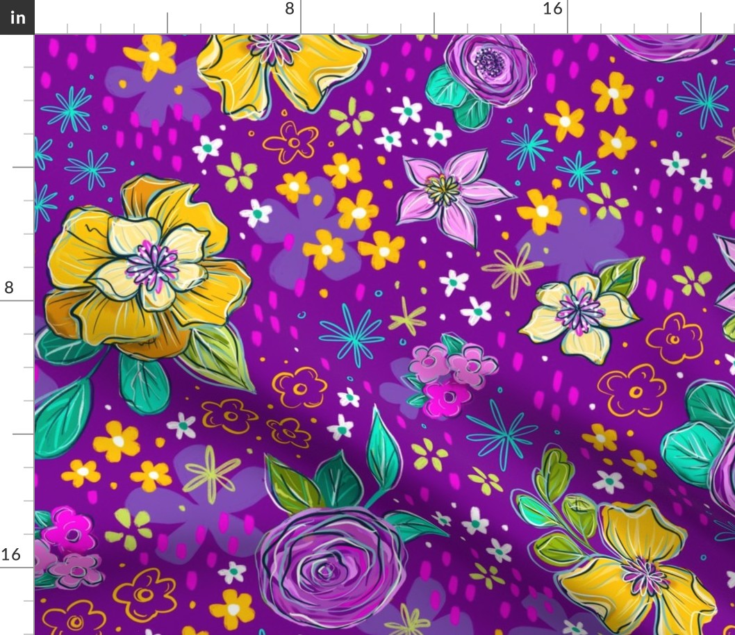 What's Up Funky Florals in Purple