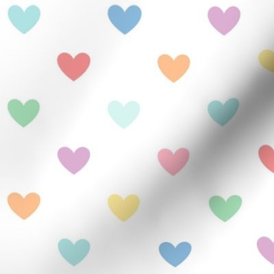 XXL pastel rainbow fun hearts