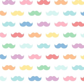 XXL pastel rainbow fun moustaches