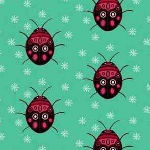 Christmas Picasso bugs green