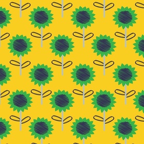 Sunflowers on a Yellow Background