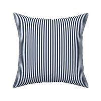 Candy Stripe Navy Blue on White