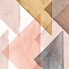 Neutral Watercolor Triangles (Large Scale)