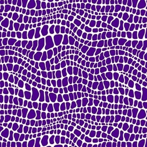 Alligator Pattern - Royal Purple and White