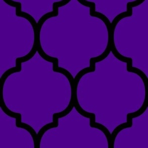 Extra Large Moroccan Tile Pattern - Royal Purple and Black