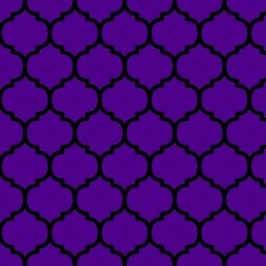 Moroccan Tile Pattern - Royal Purple and Black
