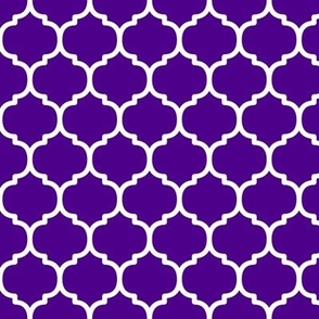 Moroccan Tile Pattern - Royal Purple and White