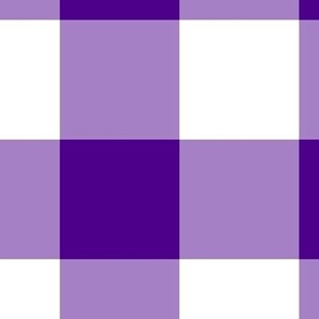 Extra Jumbo Gingham Pattern - Royal Purple and White