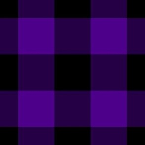 Jumbo Gingham Pattern - Royal Purple and Black