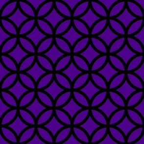 Interlocked Circles Pattern - Royal Purple and Black