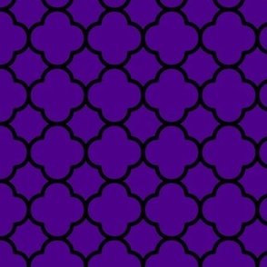 Quatrefoil Pattern - Royal Purple and Black