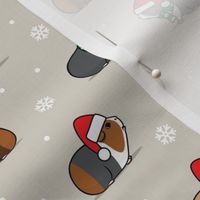 Christmas Guinea pigs - polka dots on tan - LAD21