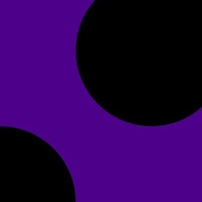 Jumbo Polka Dot Pattern - Royal Purple and Black