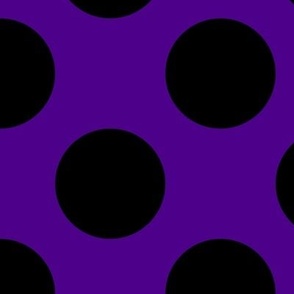 Large Polka Dot Pattern - Royal Purple and Black