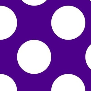 Large Polka Dot Pattern - Royal Purple and  White