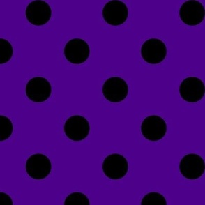 Big Polka Dot Pattern - Royal Purple and Black