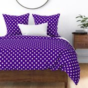 Big Polka Dot Pattern - Royal Purple and  White