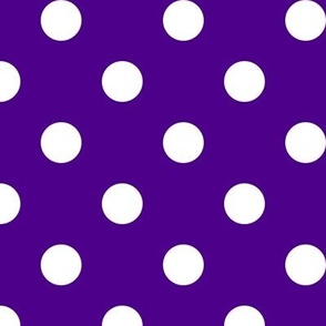 Big Polka Dot Pattern - Royal Purple and  White
