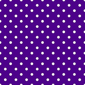 Small Polka Dot Pattern - Royal Purple and White