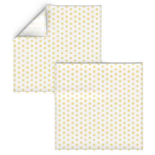 bohemian light yellow crooked dots on white - dots fabric