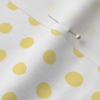 bohemian light yellow crooked dots on white - dots fabric