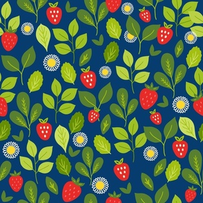 Strawberry Picking On Blue