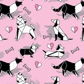 Origami Dogs collie corgi dachshund beagle husky