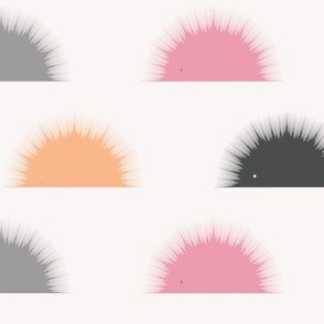 Porcupines - White Background - Peach Fuzz - Pantone 2024 - Color of the Year 2024 - Hedgehog - Minimalist - Quills
