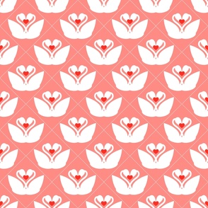 Med Swans in pairs diamond pattern 