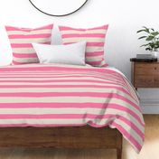 handdrawn block stripes // pink // large scale