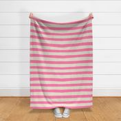 handdrawn block stripes // pink // large scale