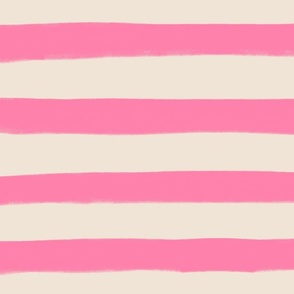 handdrawn block stripes // pink // large scale